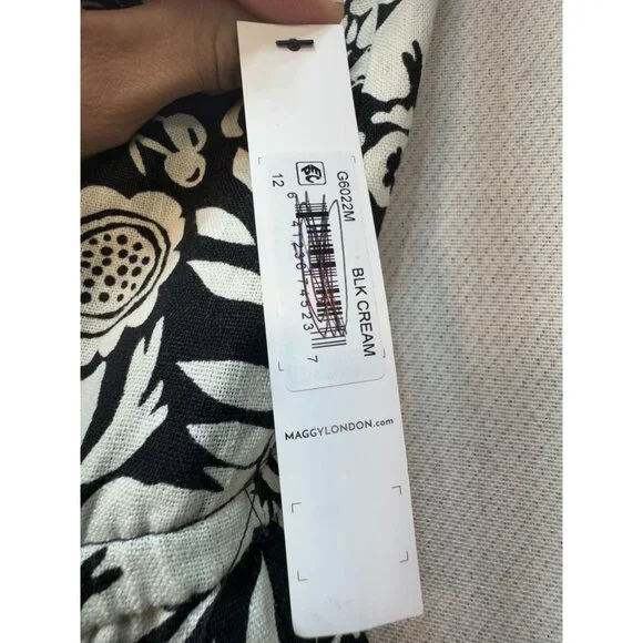 Maggy London Womens Buckle Halter Midi Dress Size 12 Black Floral Couture NWT - Picture 4 of 16